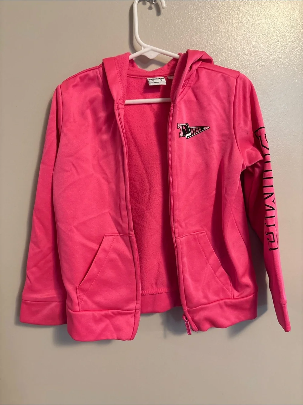 Puma Girls' Pink Full-Zip Hoodie Jacket
